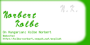 norbert kolbe business card